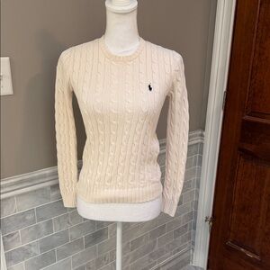 Ralph Lauren Cream Cable Knit Sweater